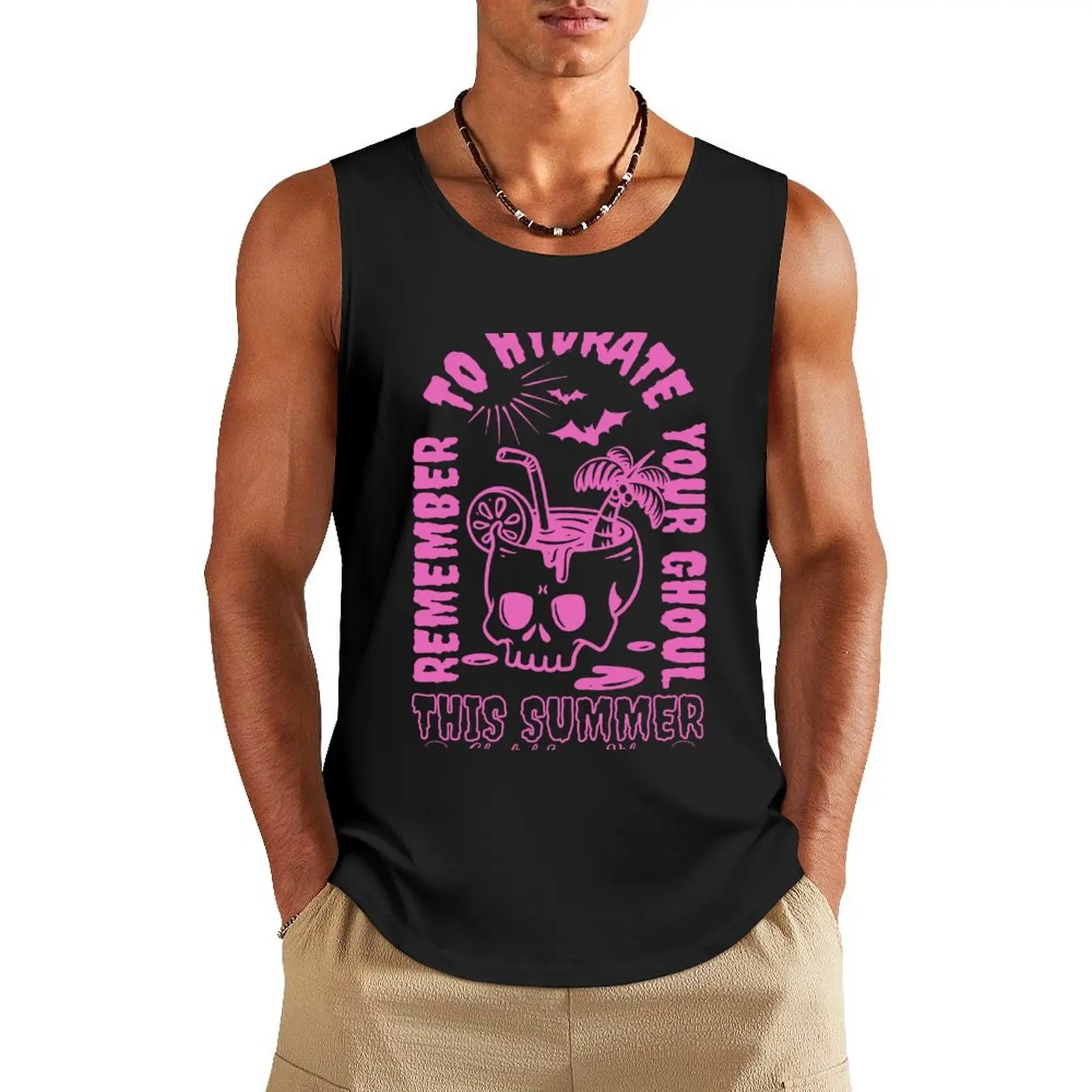 Summerween, Summer Shirt, Summer Aesthetic, Summertime, Beach vibes, Remember to Hydrate your Ghoul, Hot Goth Summer, G Tank Top