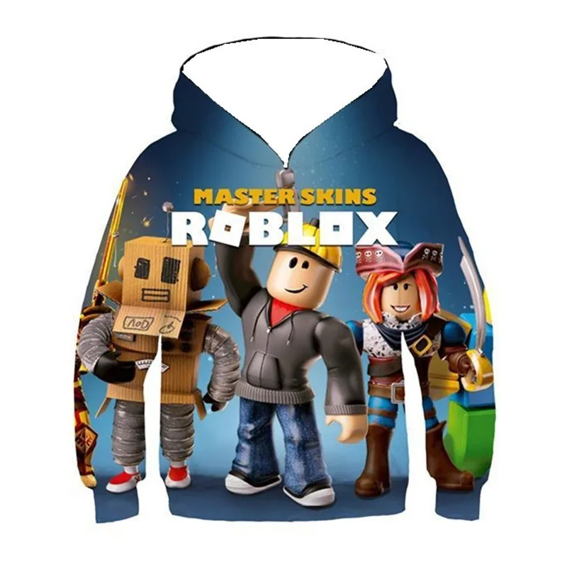 

Весенние и осенние толстовки с принтом ROBLOX для детей, толстовки для мальчиков и девочек, оригинальная модная одежда для игр ROBLOX, детская одежда