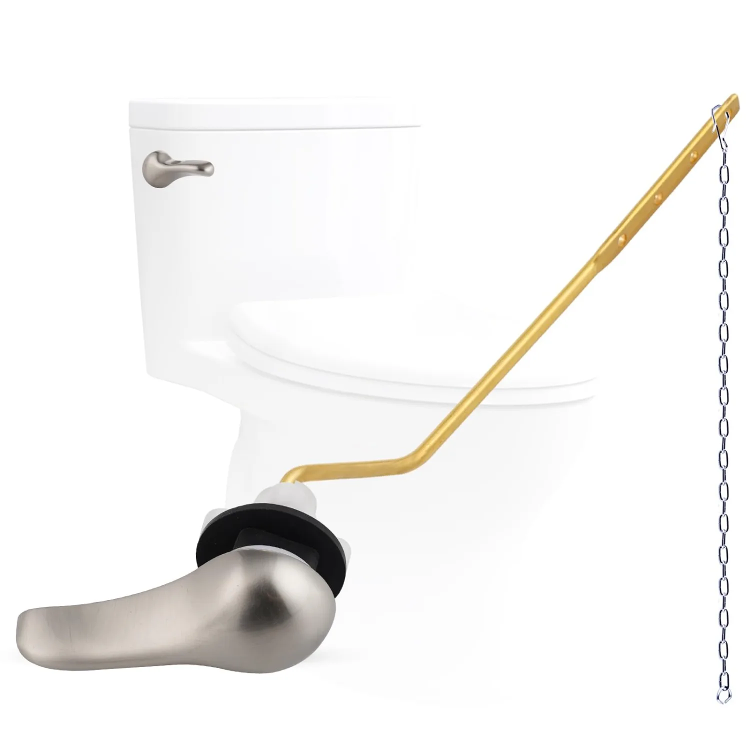 

Сменный рычаг смыва ручки унитаза, передние цепи заслонки бака, совместимые с матовым никелем американского стандарта