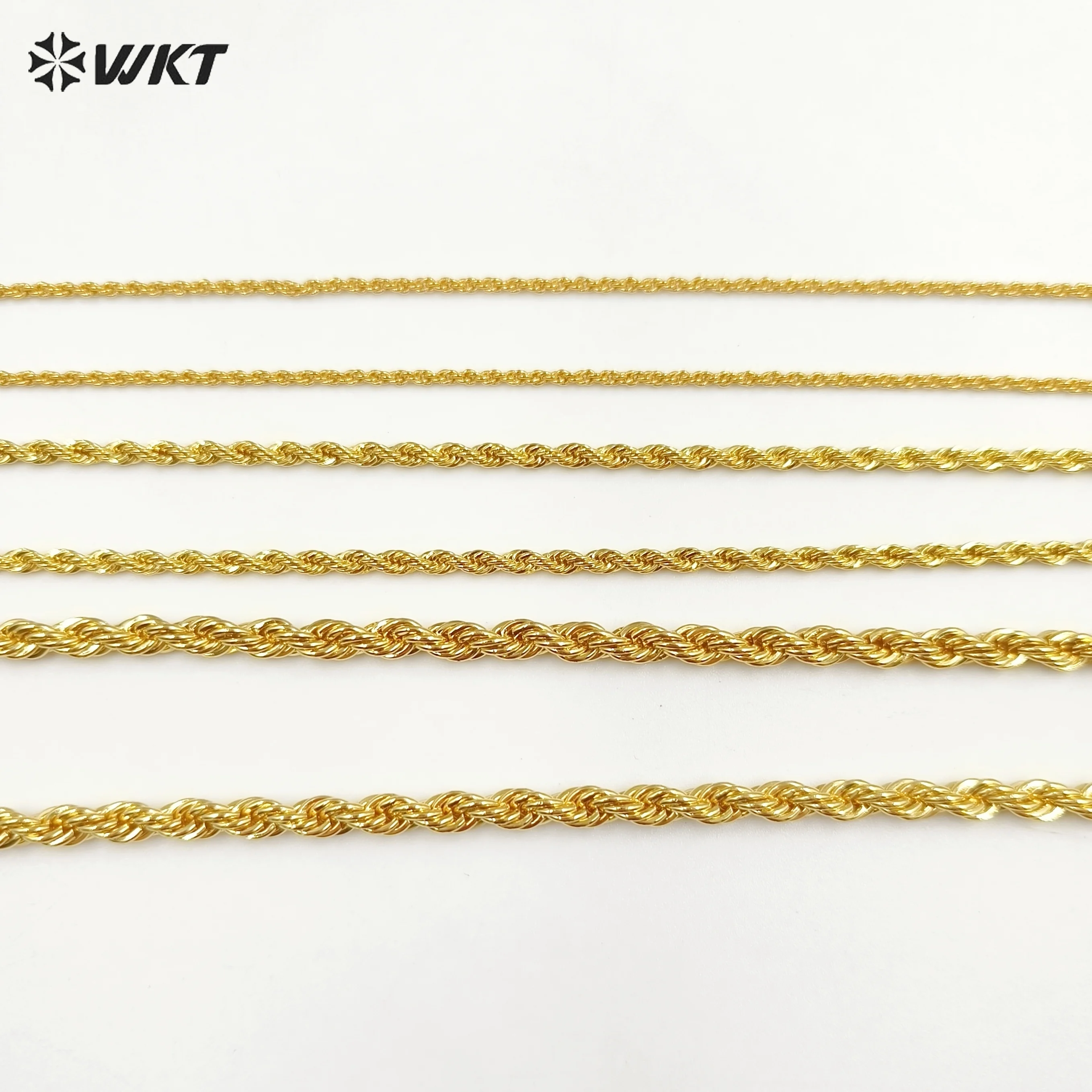 WT-BFN024 WKT Special Yellow Brass Chain Necklace Fashion Choker Jewelry Accessories Durable Decoration With 3 Size To Choose