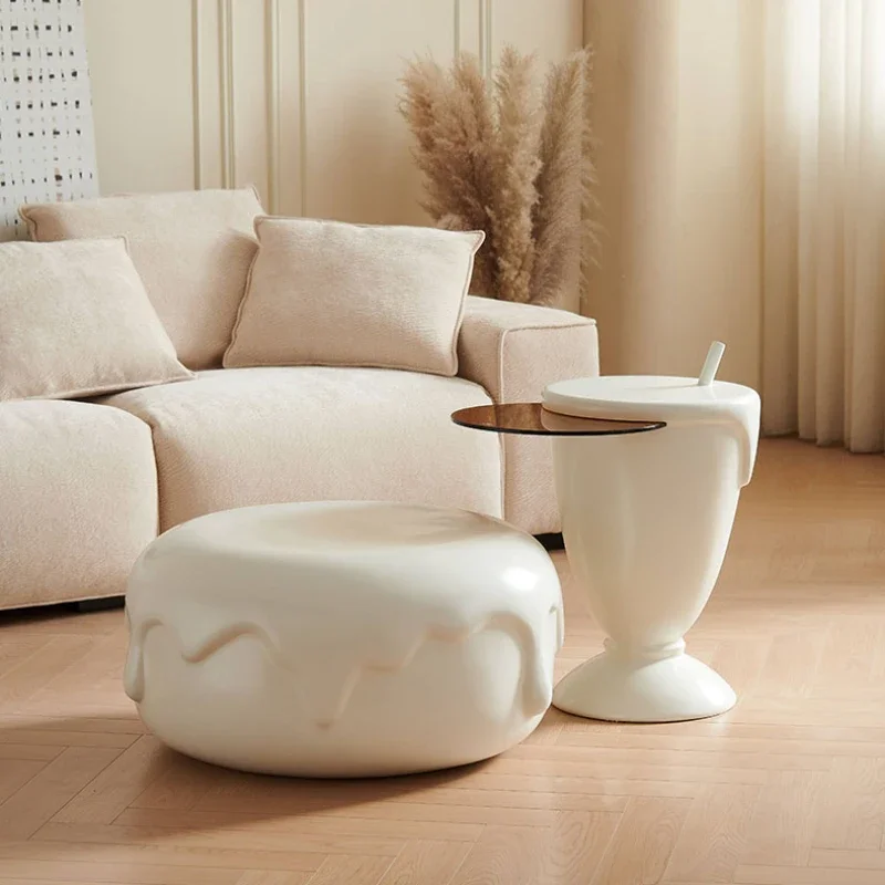 

Irregular Aesthetic Coffee Tables Modern Glass Modern Floor White Nordic Coffee Table Bedroom Design Round Mesa Furniture