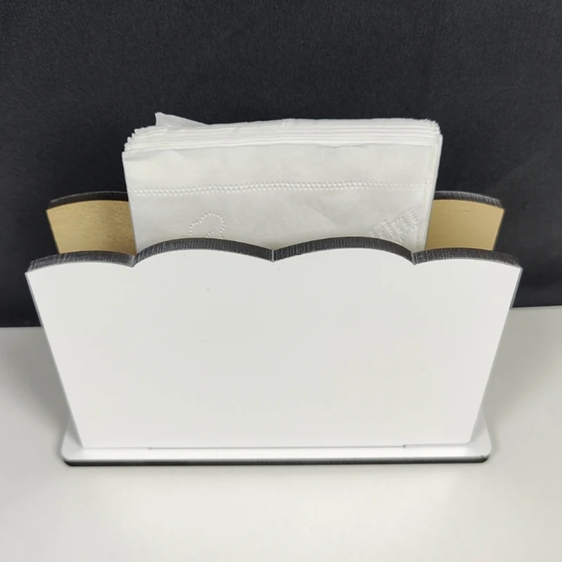 

Free Shipping 4 Pcs/lot Personalized White Plain MDF Tissue Holder Blanks Sublimation Napkin Holder For Home Decoration