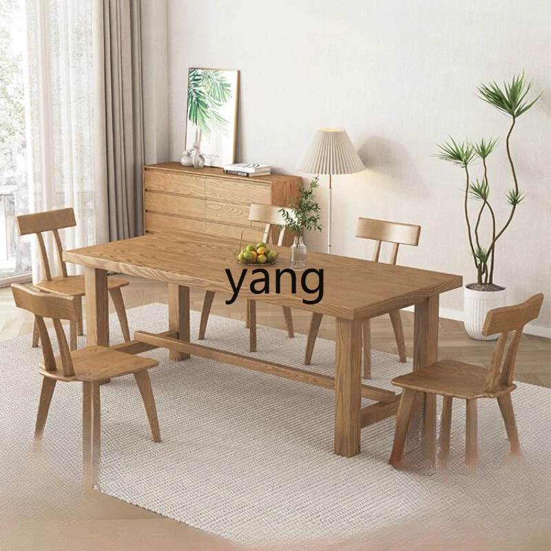 

TGF Japanese-style all-solid wood ash wood rectangular log workbench B & B dining table