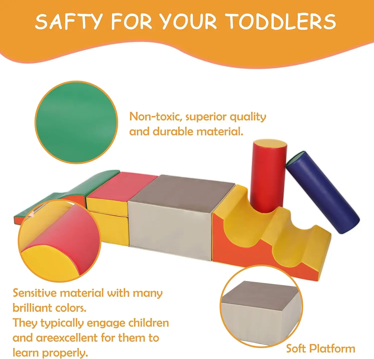 ชุดปีนเขาโฟมสําหรับเด็กวัยหัดเดินในร่ม - ชุดของเล่นกิจกรรมแบบนุ่มสําหรับปีนและคลานสําหรับเด็ก - อุปกรณ์ยิมนาสติกสําหรับปีนเขาสําหรับเดิน