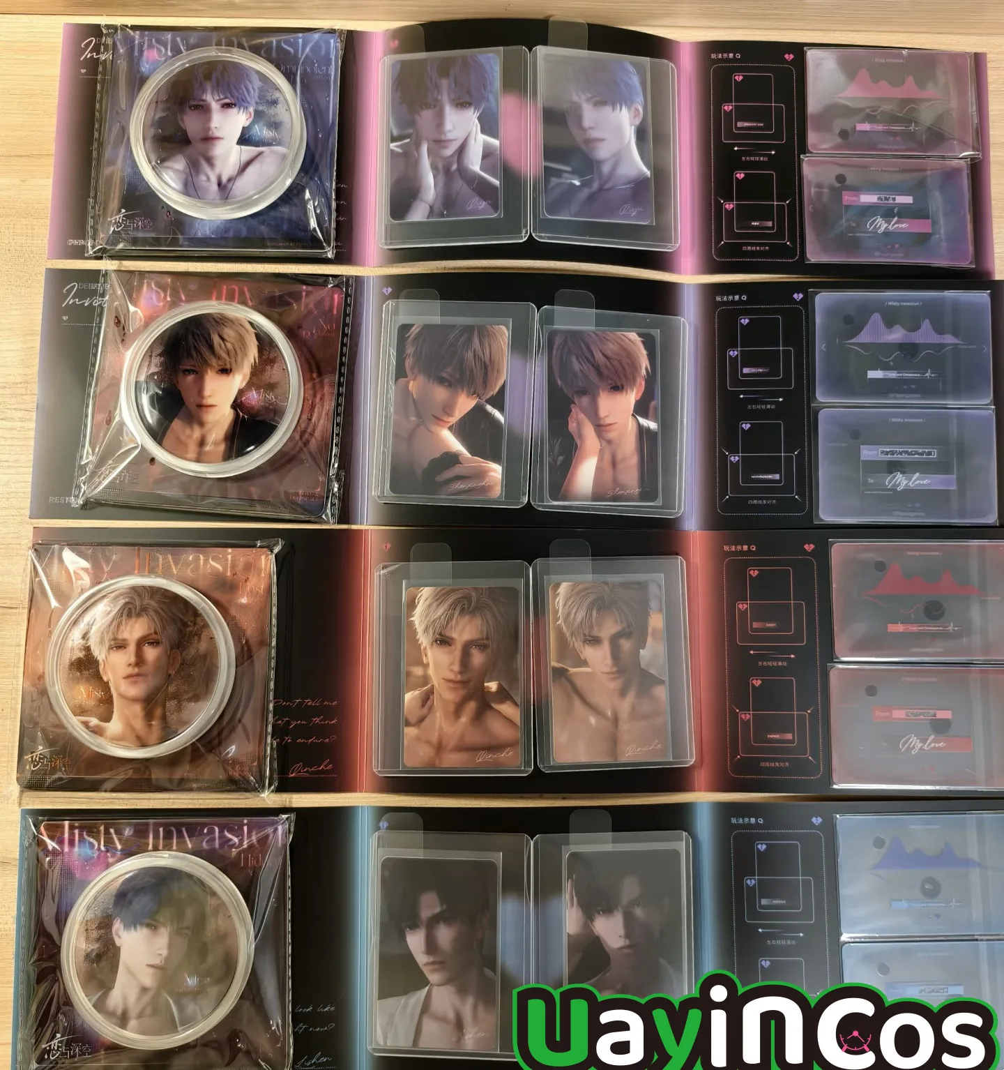 

In Stock Official Game Love and Deepspace Badge Pins Sylus Caleb Xavier Rafayel Nightly Rendezvous Acrylic Shikishi Colored Pap