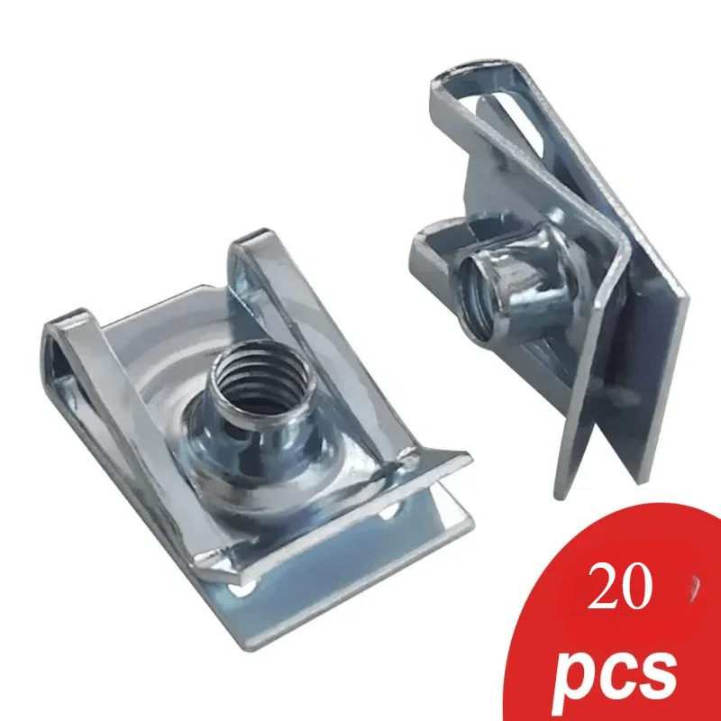 

20Pcs U Type Clips with Thread M6 M5 M4 M8 8mm 5mm 6mm 4mm Reed Nuts for Car Motorcycle Scooter ATV Moped