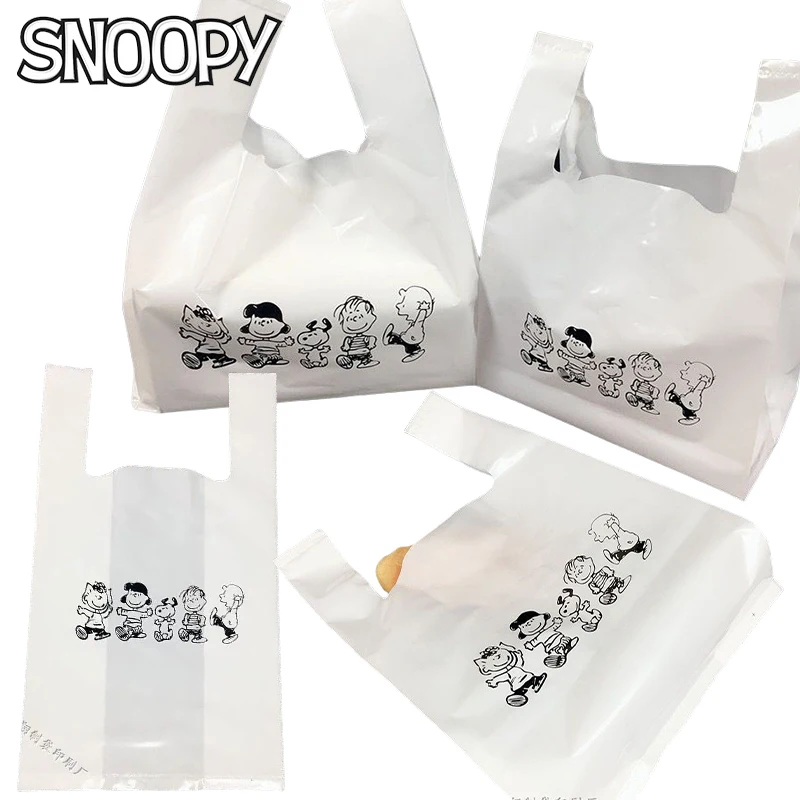 

50PCS Snoopy Party Favors Bags Plastic Gift Bag Reusable Plastic Thank You Bags Perfect Gifts Retail Shopping Party Bags Decor