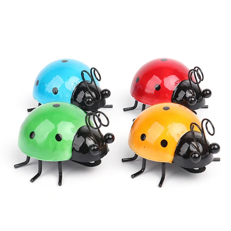 Mini Iron Ladybug Beetle Fence Hanger Wall Hanging Ornament Statue Patio Outdoor Garden Figurine Sculpture For Home Decoration