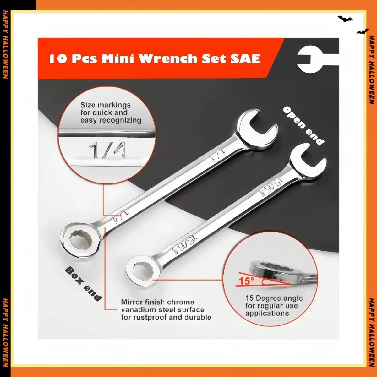 الترجمة: [الإصدار الاحترافي] مجموعة مفاتيح ربط SAE مدمجة مكونة من 5 قطع، صندوق هدايا أدوات ممتاز للميكانيكا وإصلاح السيارات