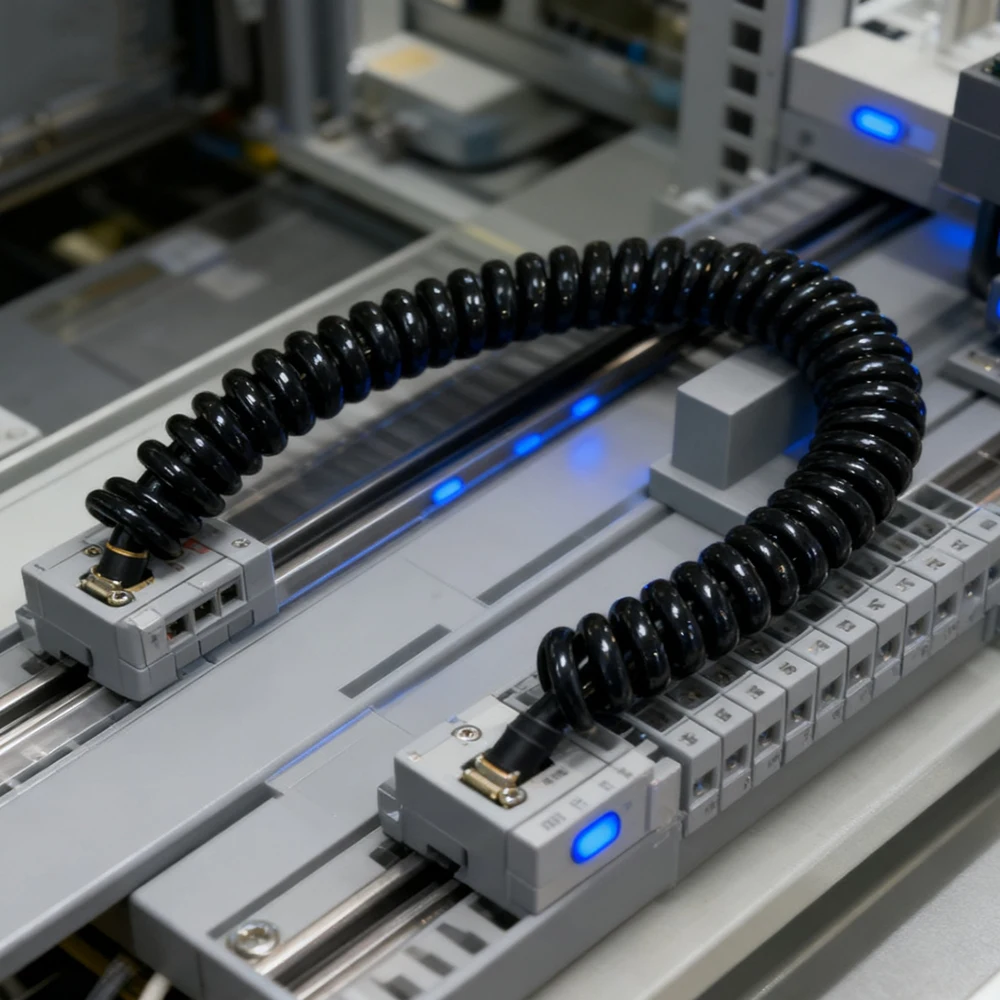 

24 awg Spring Spiral Wire 4 core Cable Pure Copper Core 0.2 square Copper Core PU Retractable Power Cord Extend Tensile Wire