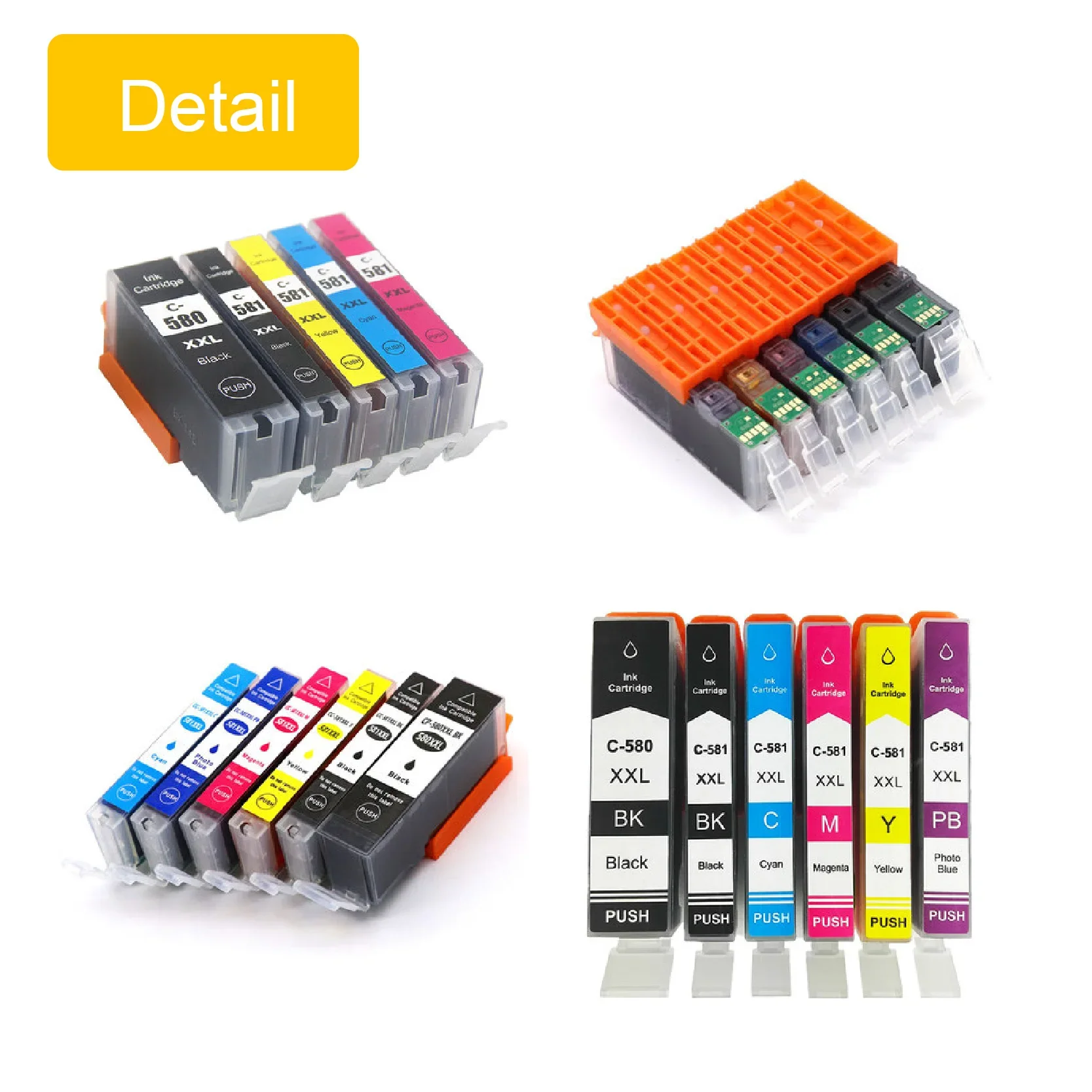 580XXL 581XXL Ink Cartridge Replacement for Canon PGI-580XXL CLI-581XXL PGI 580 XXL CLI 581 XXL PGI580 CLI581