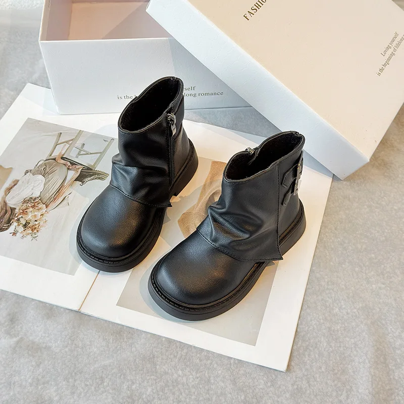 Botas Niña Brand Girl Boot 2026 Autumn New Pants Boot Handsome Short Boots Personalized Boy Shoes Woman Boots Allmatch Kid Shoes