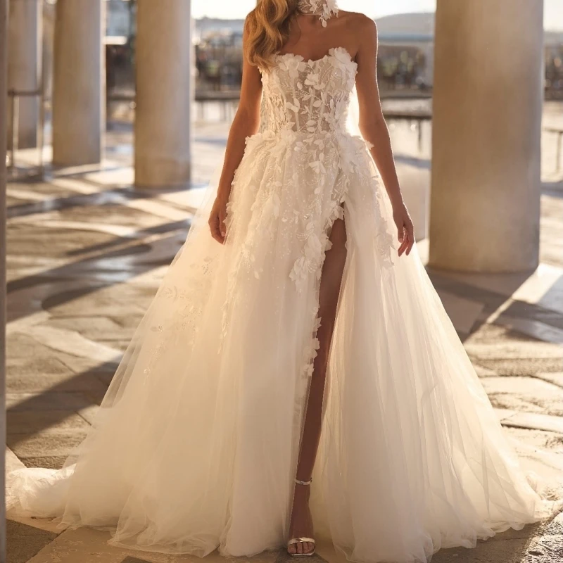 

Luxury White Dubai Arabic Mermaid Wedding Dresses Applique Flower Beads Tull Court Train Wedding Dress Bridal Gowns vestidos