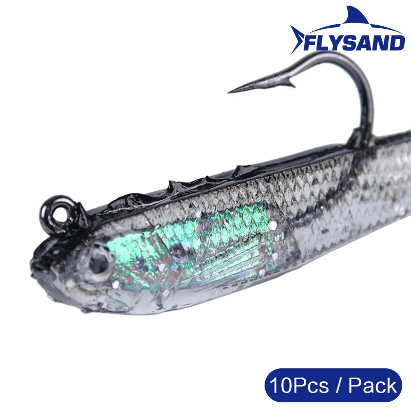 FLYSAND 10Pcs Fishing Soft Lure Silicone Fishing Fish Lures Baits Minnow Lure Crank Bait 7.5cm/6.5g With Hook Tackle Accessories