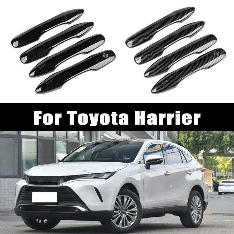 

Carbon Fiber Chrome Car Door Handle Cover Scratch Protective Accessories For Toyota Harrier 2022-2026 2023 2024 2025