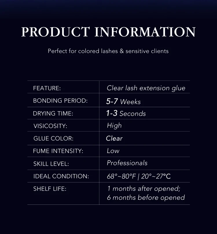 Gollee 1-2s Transparenter Starker Klebstoff für Wimpernverlängerung, Nicht Reizend, Farbige Wimpern, 5-6 Wochen Haltbarkeit, Für Alle Wimpernstylisten und Make-up-Artisten – Detail 2