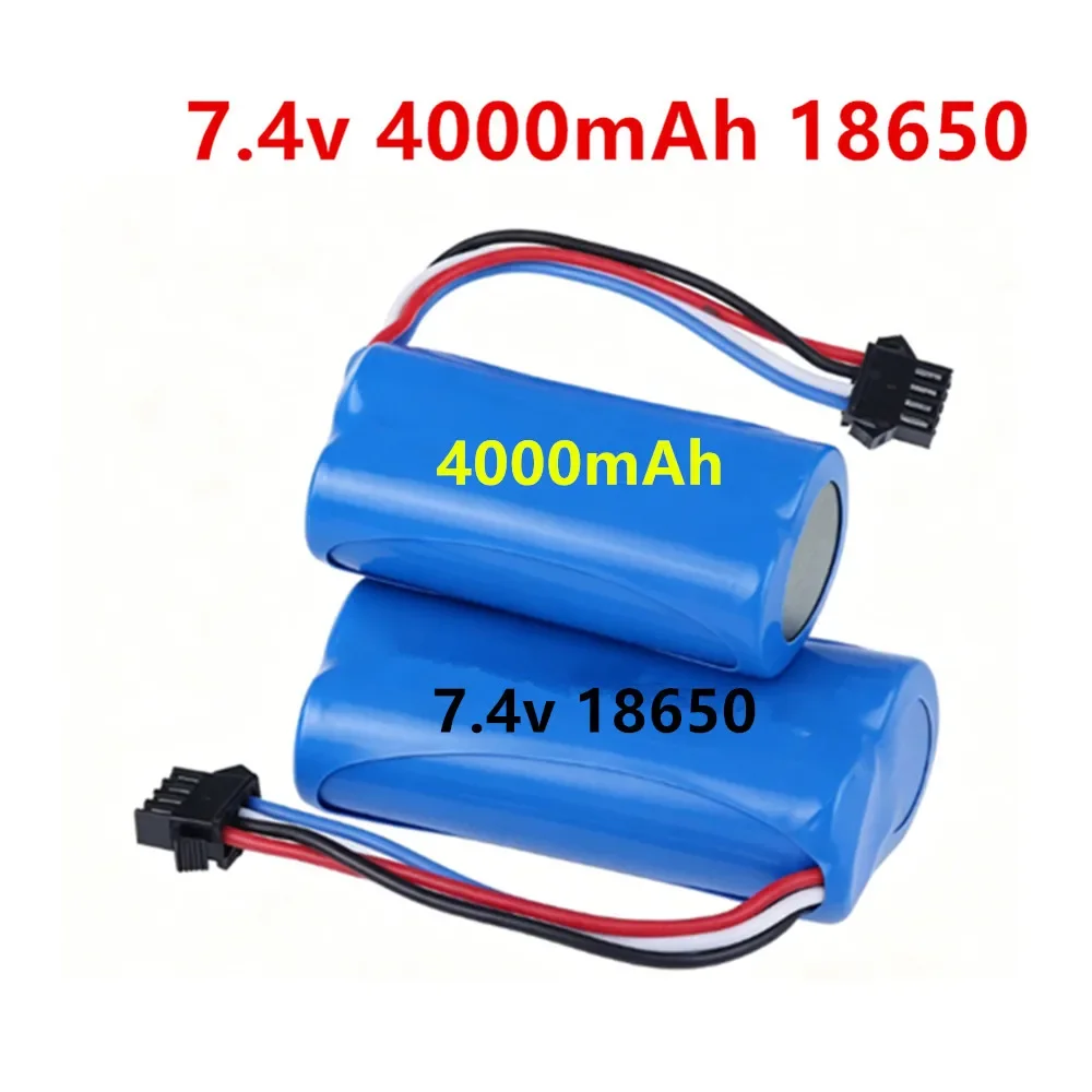 18650 Li-ion 2S 7.4V 4000mAh Battery With SM-4P Plug For UDI007 UDI002 HuanQi 961/962 HJ806 7.4V Battery Rc Boats Cars Tanks