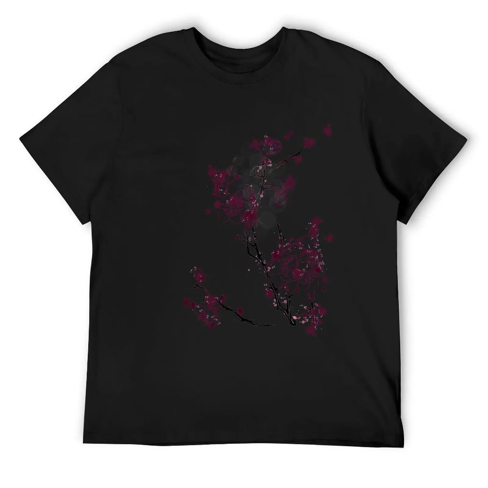 Cherry Blossom Ink Splash Art T-Shirt sports fans heavyweights t shirts for men