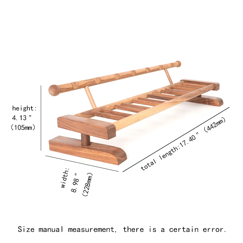 MUXIANG Tobacco Pipe Rack Black Walnut Stick Pipe Rack One Layer 7 Positions Pipe Rack Father's Day Gift Chinese Style Pipe Rack