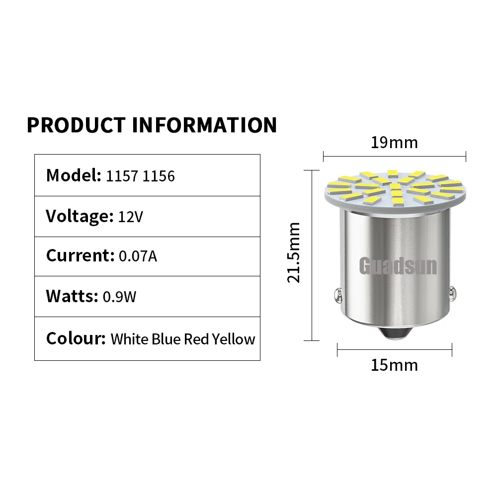 Guadsun 10Pcs Truck Led Lamp 24V 1156 1157 BA15S BAY15D 3014SMD Wit Drl Dagrijlicht Auto Accessoires richtingaanwijzer