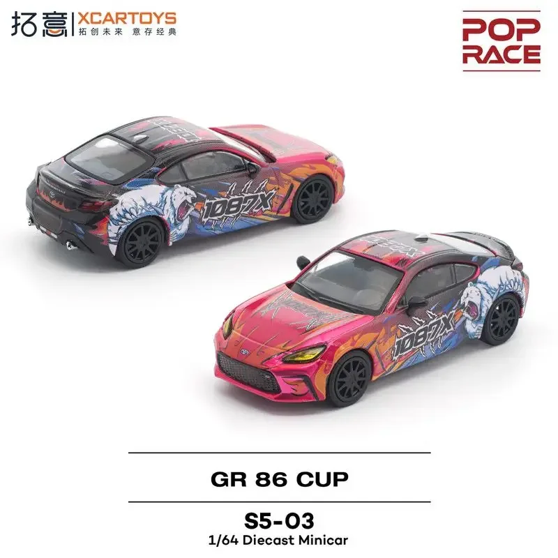 POPRACE 1:64 S5-03 GR86 1087X Team Zhang Zhanhe liga modelo de carro brinquedos presentes