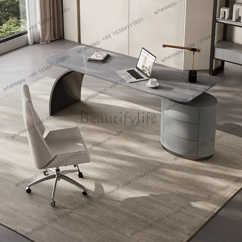 XX. Light luxury rock slab desk bedroom household small apartment modern simple desk
