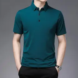 Business Casual Männer solide Kurzarm Polo-Shirts Sommer Büro soziale männliche Kleidung grundlegende Streetwear Mode lose lässige Tops