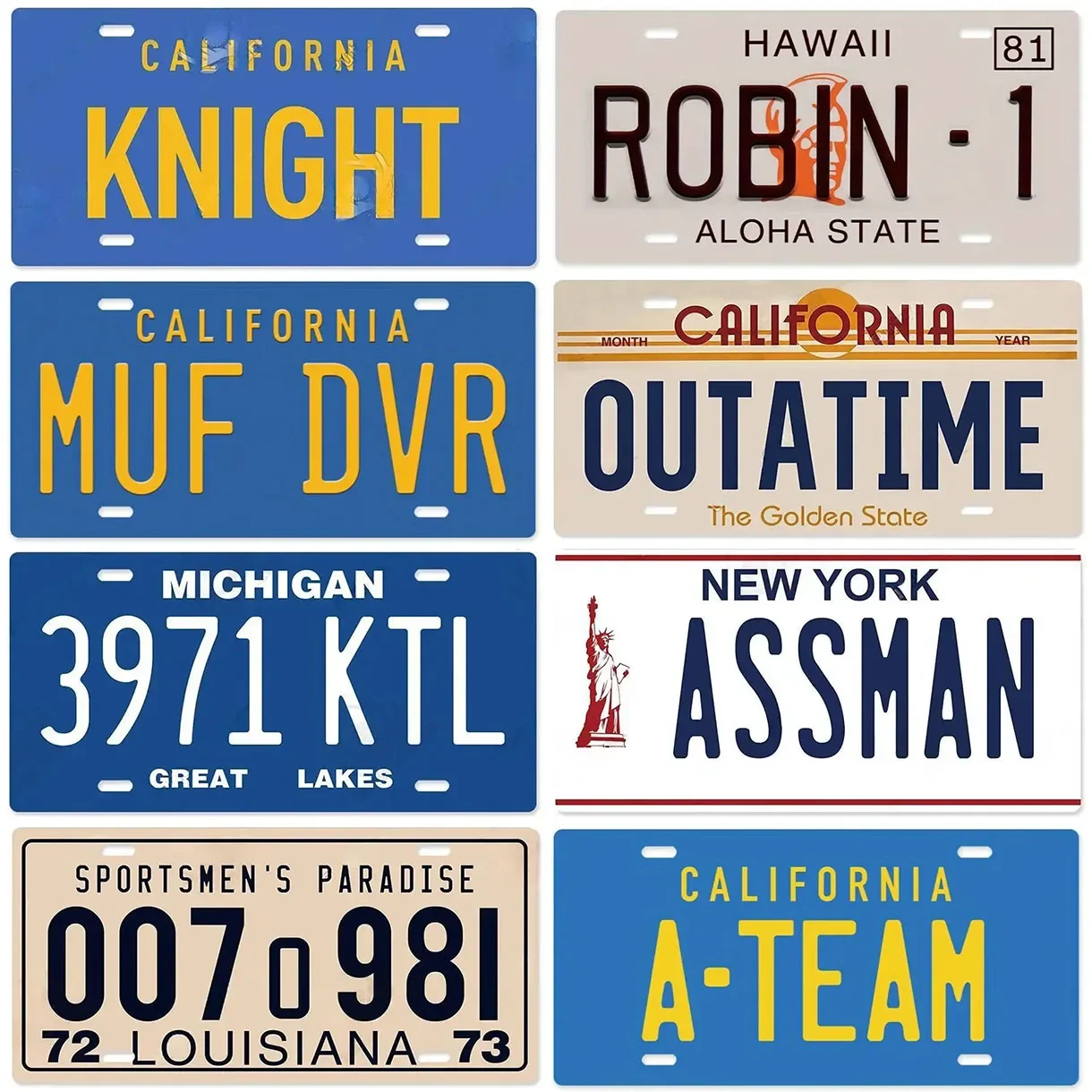 Outtime Plates Metal Tin Signs for Wall Art Decoration Vintage Tags Metal Automotive Signs For Man Cave Cafe Bar Club Garage Pub