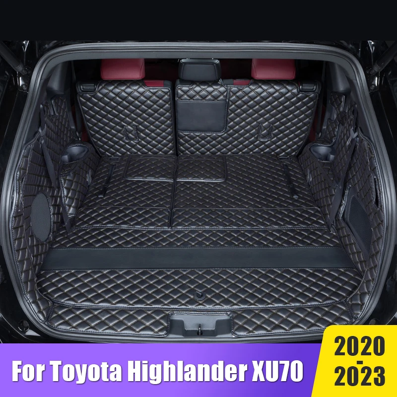 

Leather Car Trunk Mats Protection Mat Non-Slip Pad Interior Accessories For Toyota Highlander XU70 Kluger 2020 2021 2022 2023