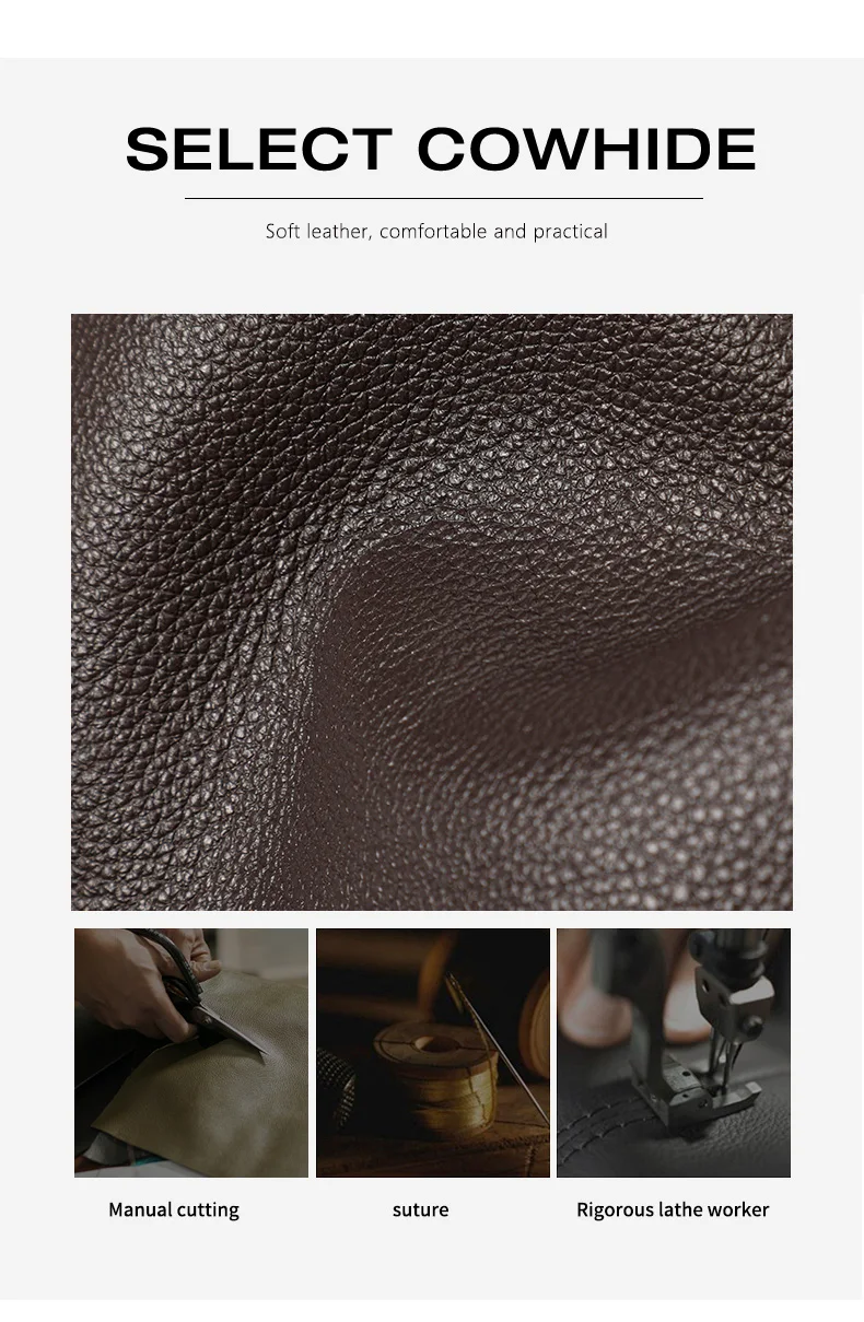 Große Kapazität, mehrere Taschen, Rindsleder, Damen-Umhängetasche, Litchi-Muster, Umhängetasche mit Klappe, verstellbarer Schultergurt, Alltagstasche – Detail 6