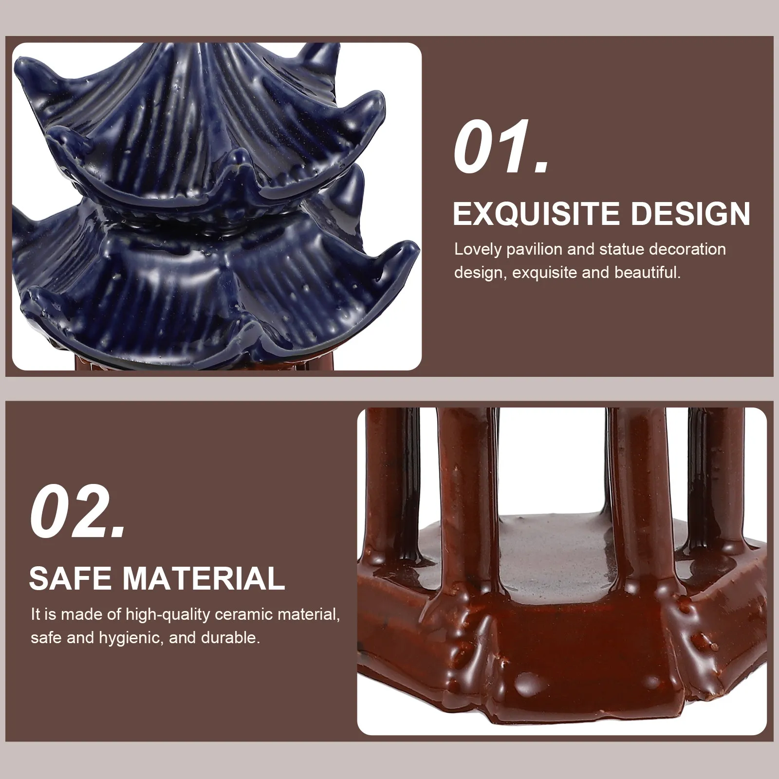 

1 шт. керамическая статуэтка-павильон, декоративное украшение для аквариума, ландшафтного дизайна, оформления столешницы, создания природной сцены