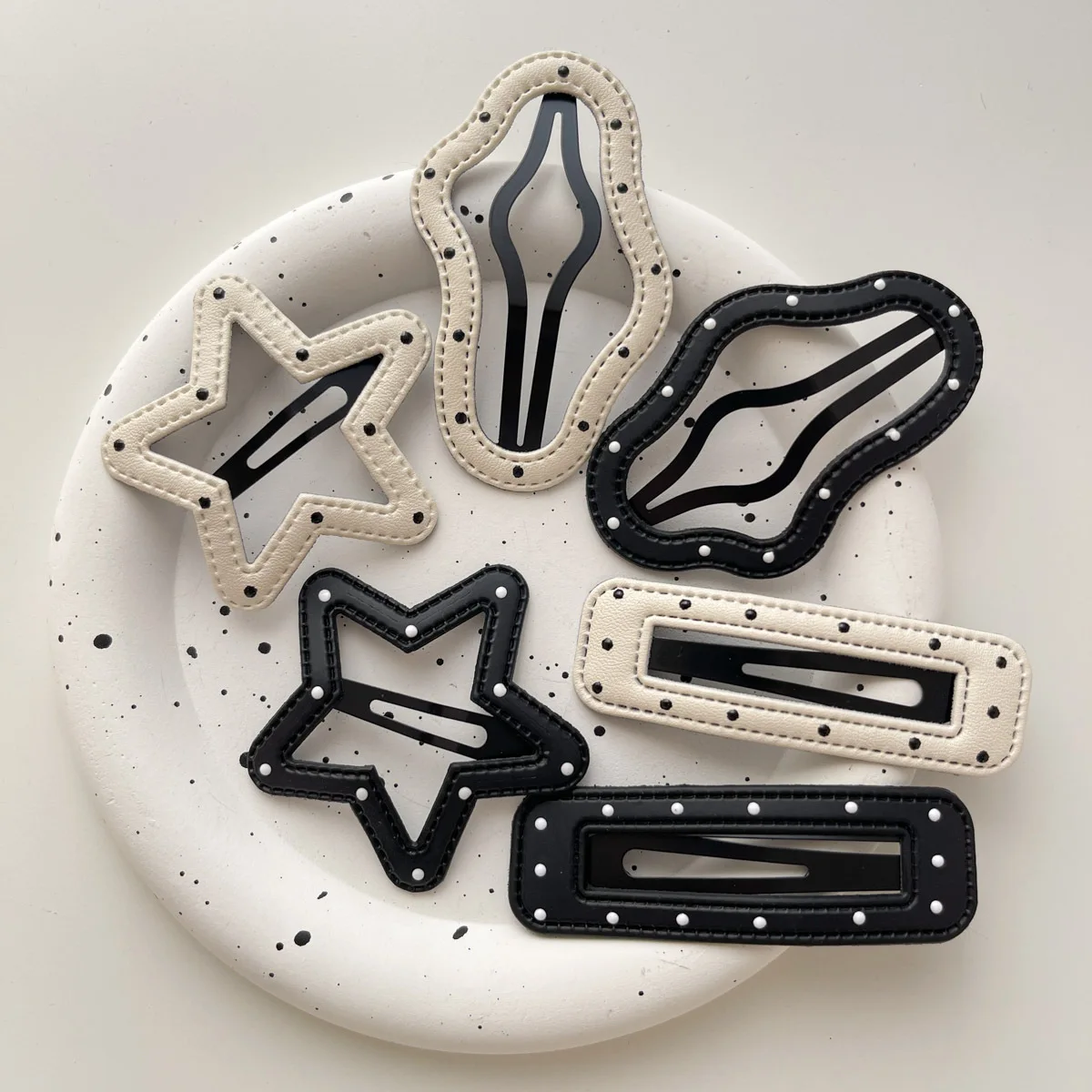 Корейская-классическая-кожаная-заколка-star-cloud-черно-белая-заколка-в-горошек-bb-новые-милые-простые-заколки-для-волос-с-рваной-челкой-аксессуары-для-волос