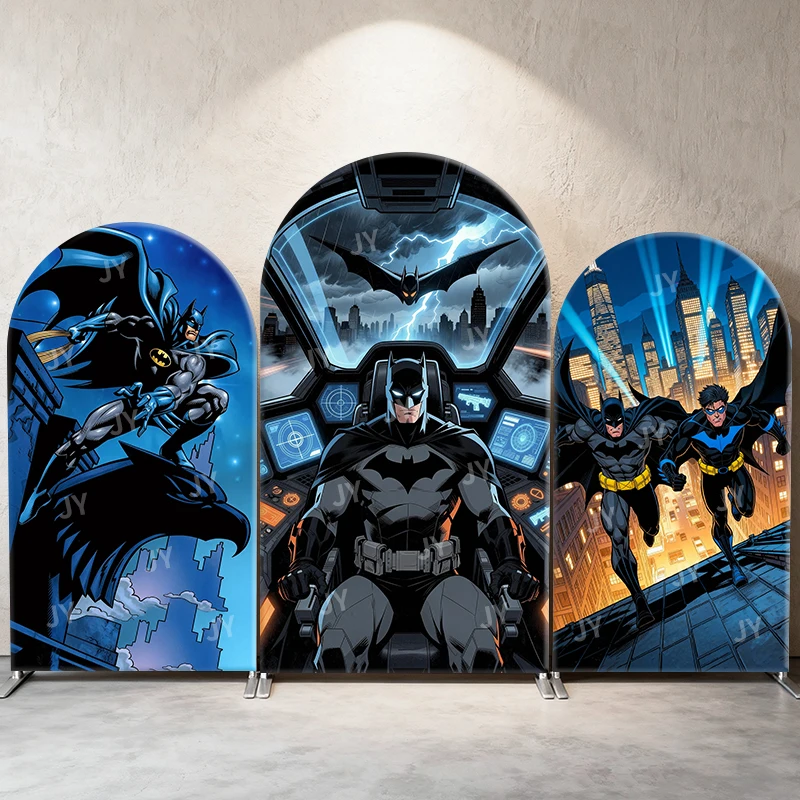 

Batman Batwing Cockpit Theme Arch Backdrop Cover Nightwing Cartoon Background For Kids Birthday Baby Shower Party Decoration