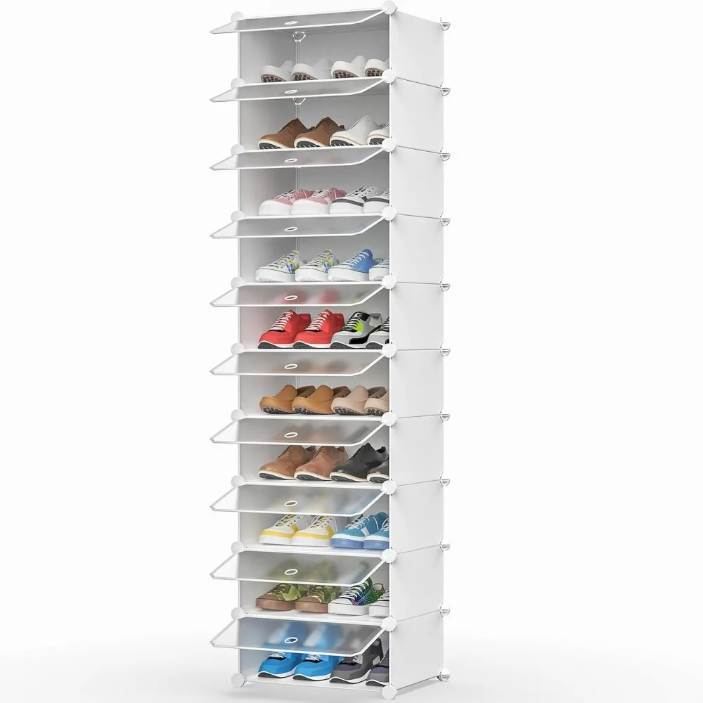 HOMIDEC Zapatero 10 Niveles Transparente Capacidad 20 Pares Zapateros Estrecho para Entrada Dormitorio Pasillo