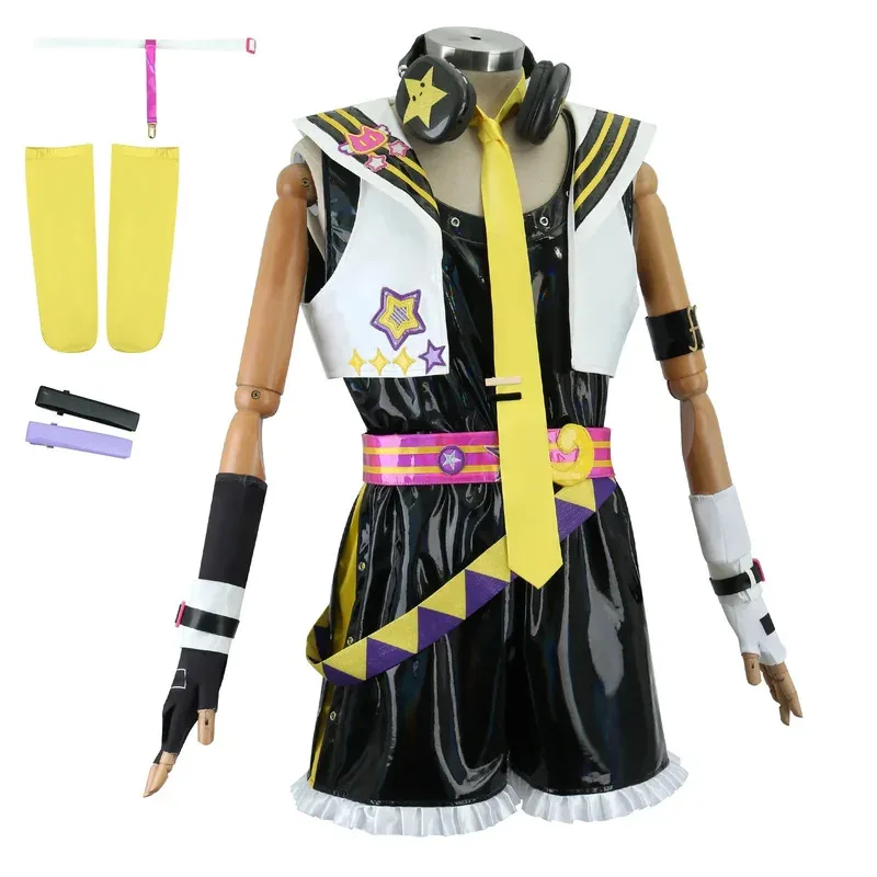 【Wetrose】 Kostum Cosplay Muse Dash Len Set Lengkap Kulit Lucu untuk Panggung dengan Wig Halloween Natal