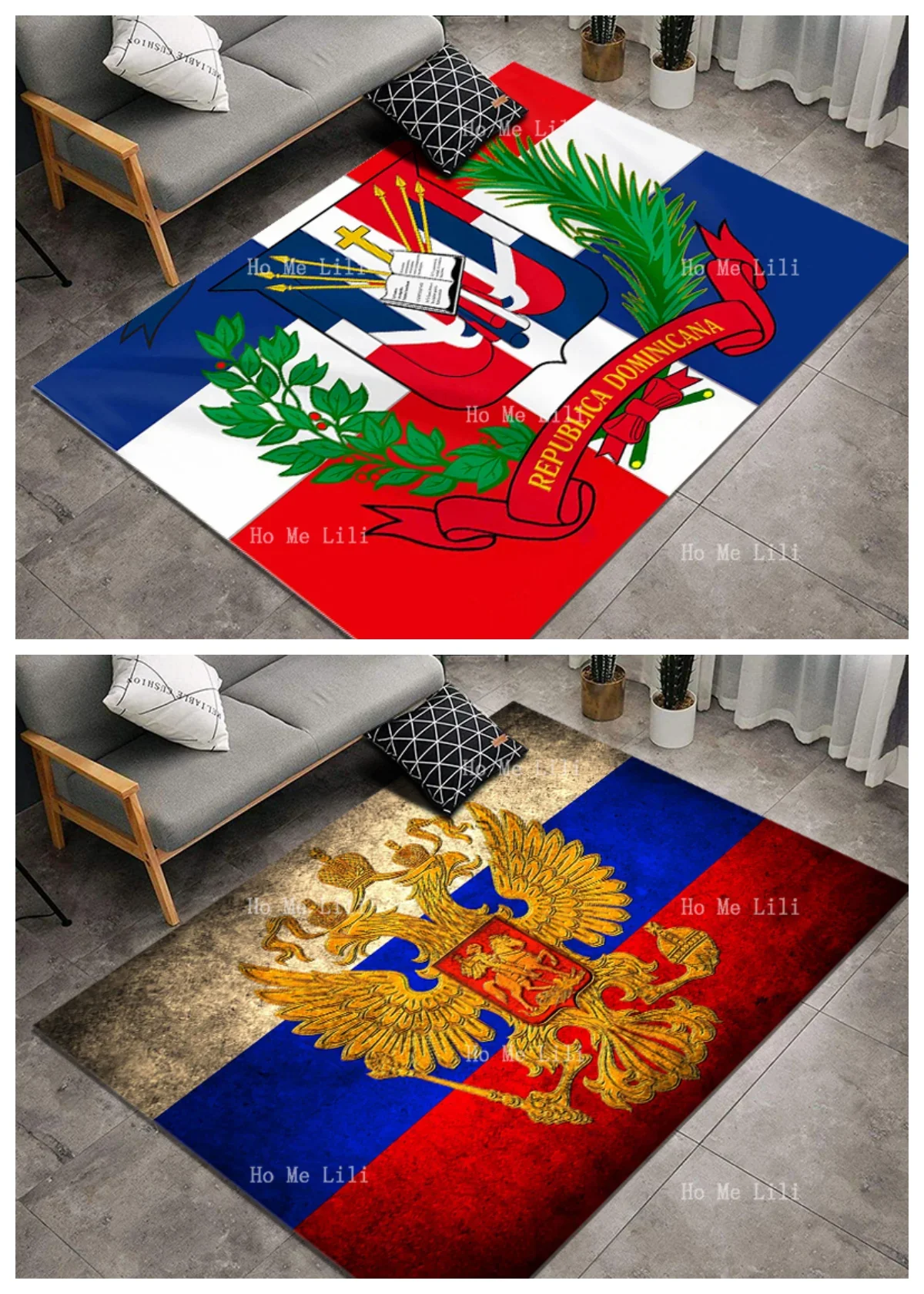 The National Emblem Of The Dominican Republic And The Rare Double-headed Eagle Non Slip Flannel Carpet