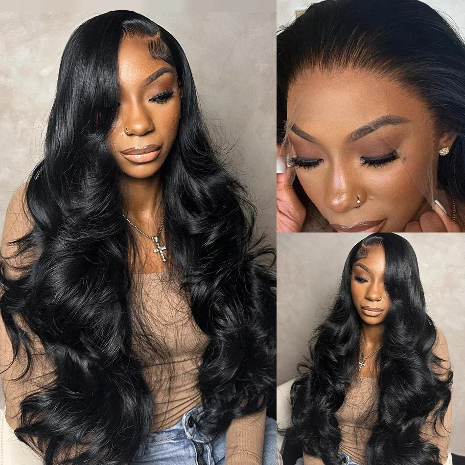 

32 34Inch Peruvian Hair 13x4 Wig Body Wave Wig Virgin Human Hair 180% 13x6 Transparent Lace Frontal Wig 4x4 Lace Closure Wig