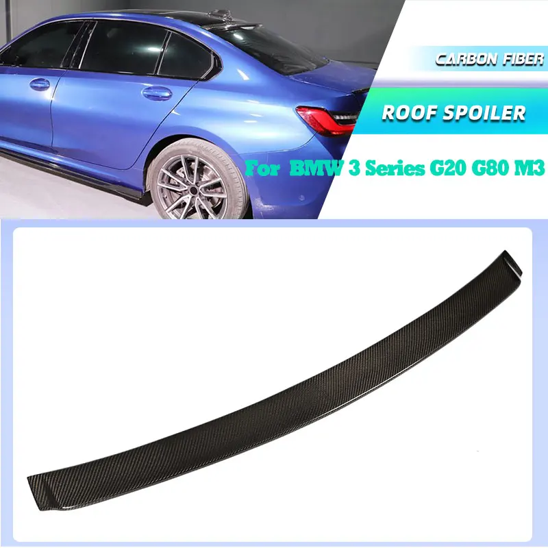Full Carbon Fiber Car Rear Roof Spoiler Wings for BMW 3 Series G20 G80 M3 Sedan 2019-2026 Racing Rear Spoiler Window Wing Lip