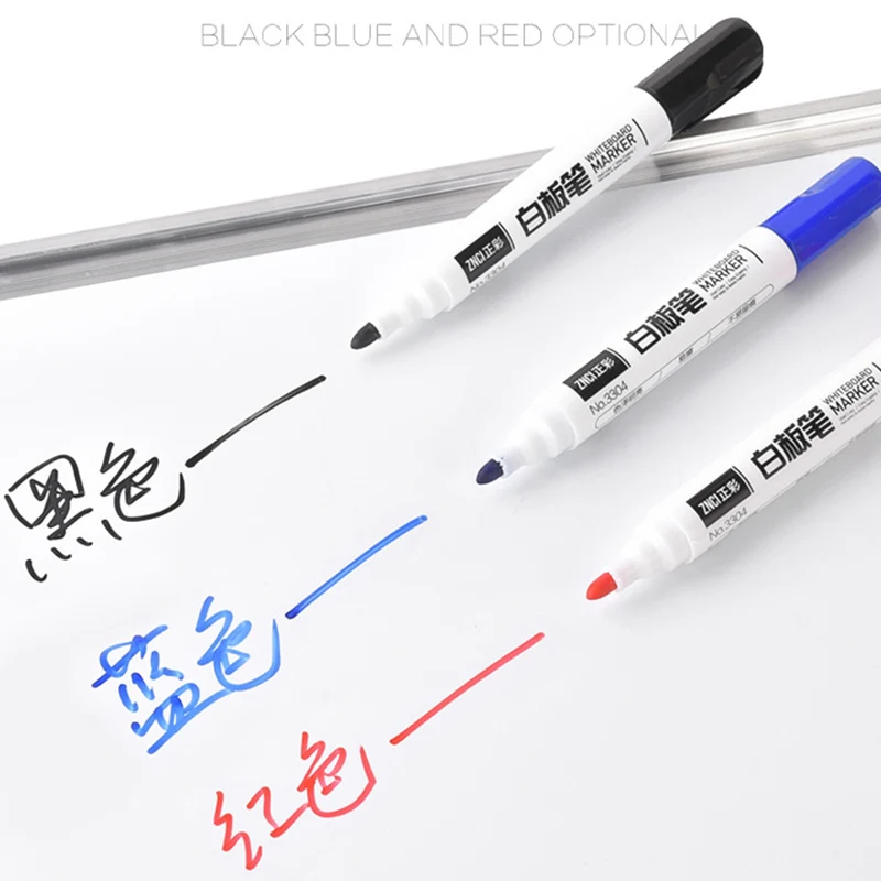 10ชิ้น/กล่องปากกาไวท์บอร์ดเช็ดง่ายแห้งเร็วน้ำ Marker ซ้ำเขียน Erasable