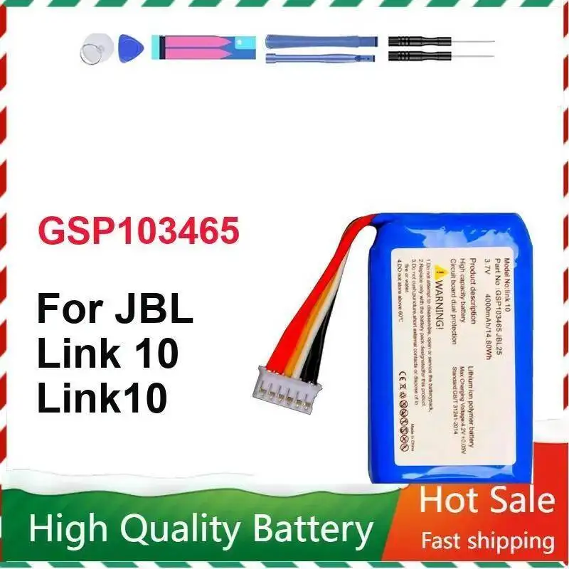 Bluetooth Wireless Speaker Battery 4000Mah GSP103465 Portable For Jbl Link 10 Link10