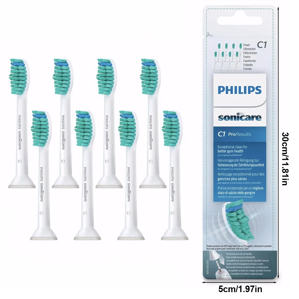 8 Pack Electric Toothbrush Head White Toothbrush Brush Head Exceptional Clean for Philips Sonicare C1 Pro Results