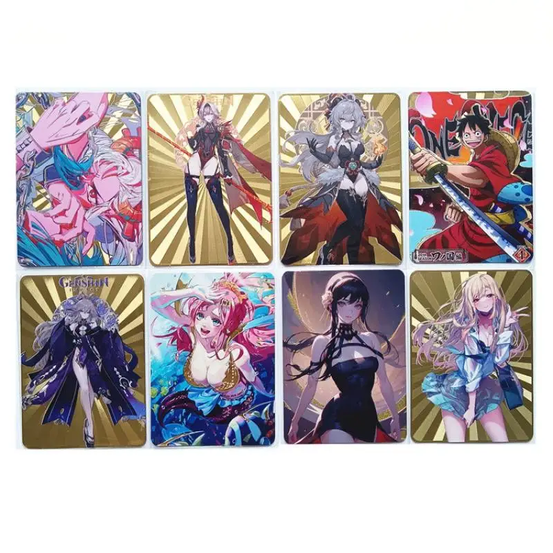 

Anime Genshin Impact Ganyu Yae Miko Metal Cards Game Peripheral Essential for Card Lovers Christmas Birthday Gift Toys