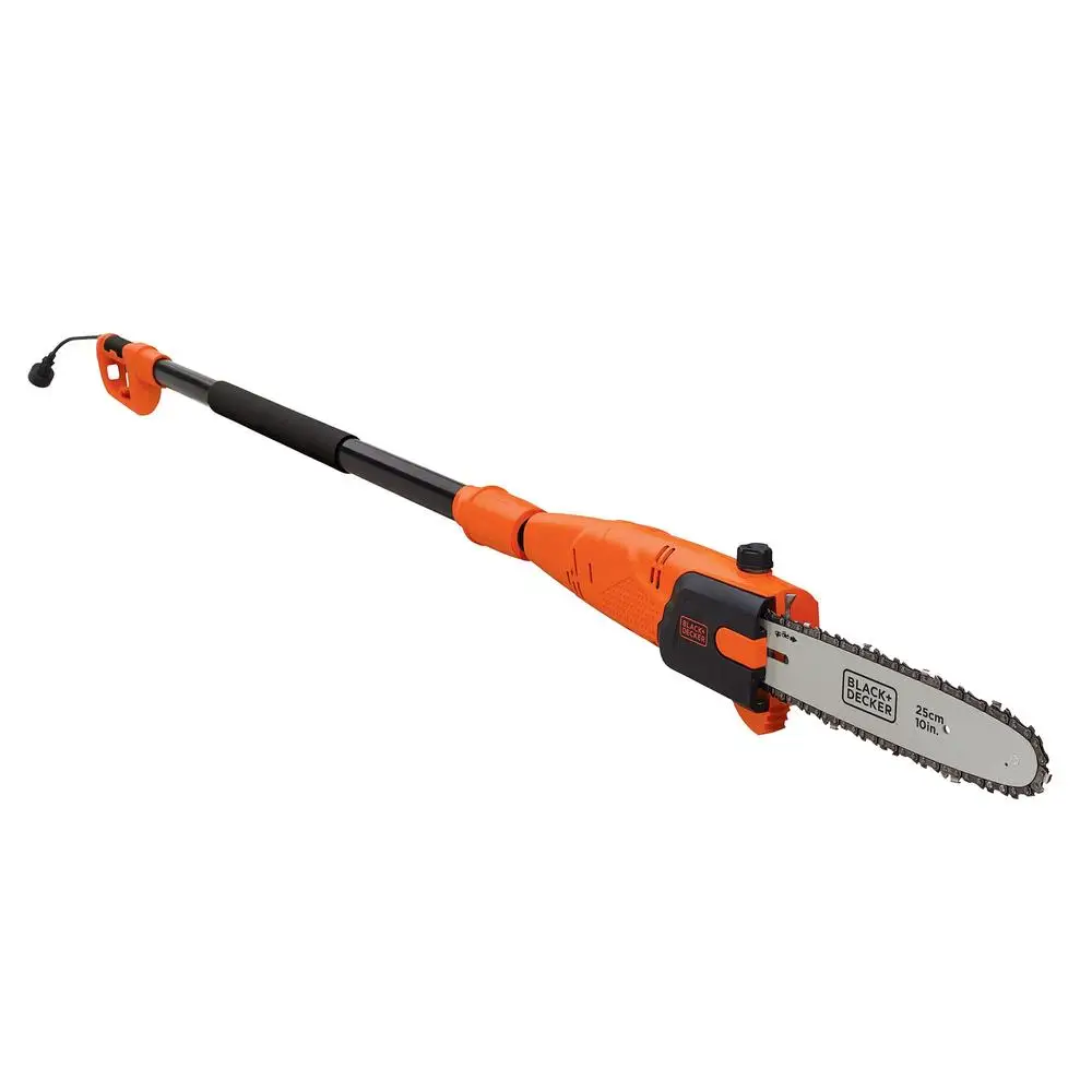 10-Inch Electric Pole Saw with Powerful Motor Extendable Pole Low-Kickback Bar and Chain Automatic Oiling System Lightweight