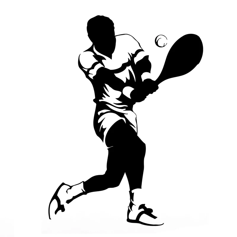 Sports Tennis Player Car Sticker Car Window Decoration Decal Personalized Pvc Waterproof Decal Black/white, 18cm*13cm