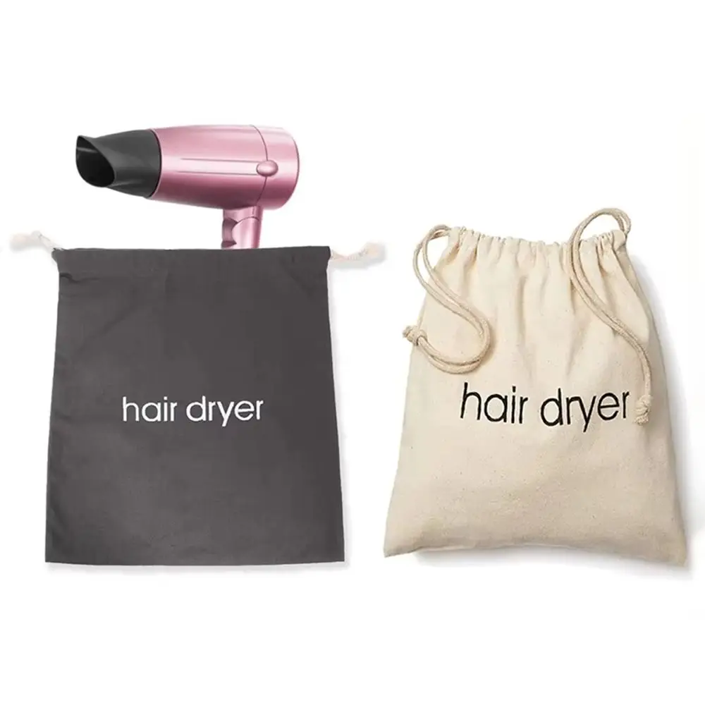 Portable Dustproof Hair Dryer Cloth Bag Drawstring Large Capacity Hair Diffuser Canvas Storage Bag