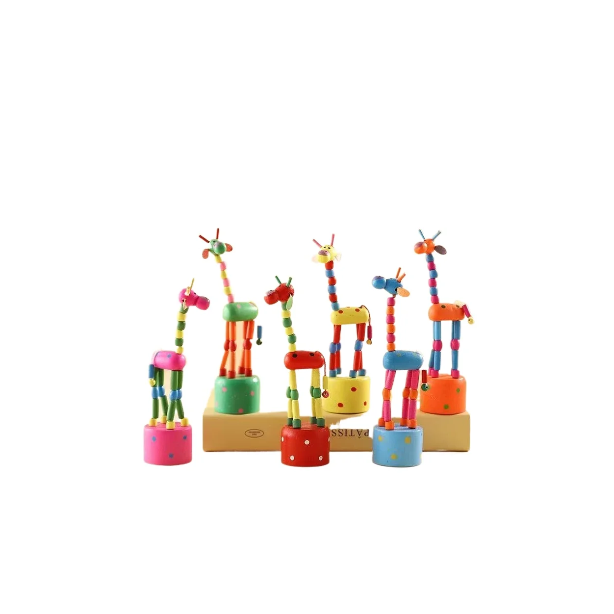 Kids Intelligence Toy Dancing Stand Colorful Rocking Giraffe Wooden Toy Kid Children Child Creativity  Imagination Education