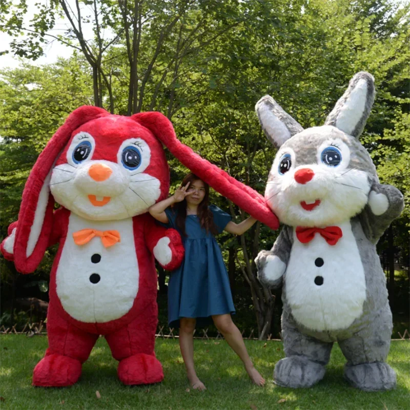 

Inflatable Rabbit Mascot Costume Easter for Adult Anime Cosplay Customize Kit Mascot Carnival Costumes Animal 2M Tall No Battery