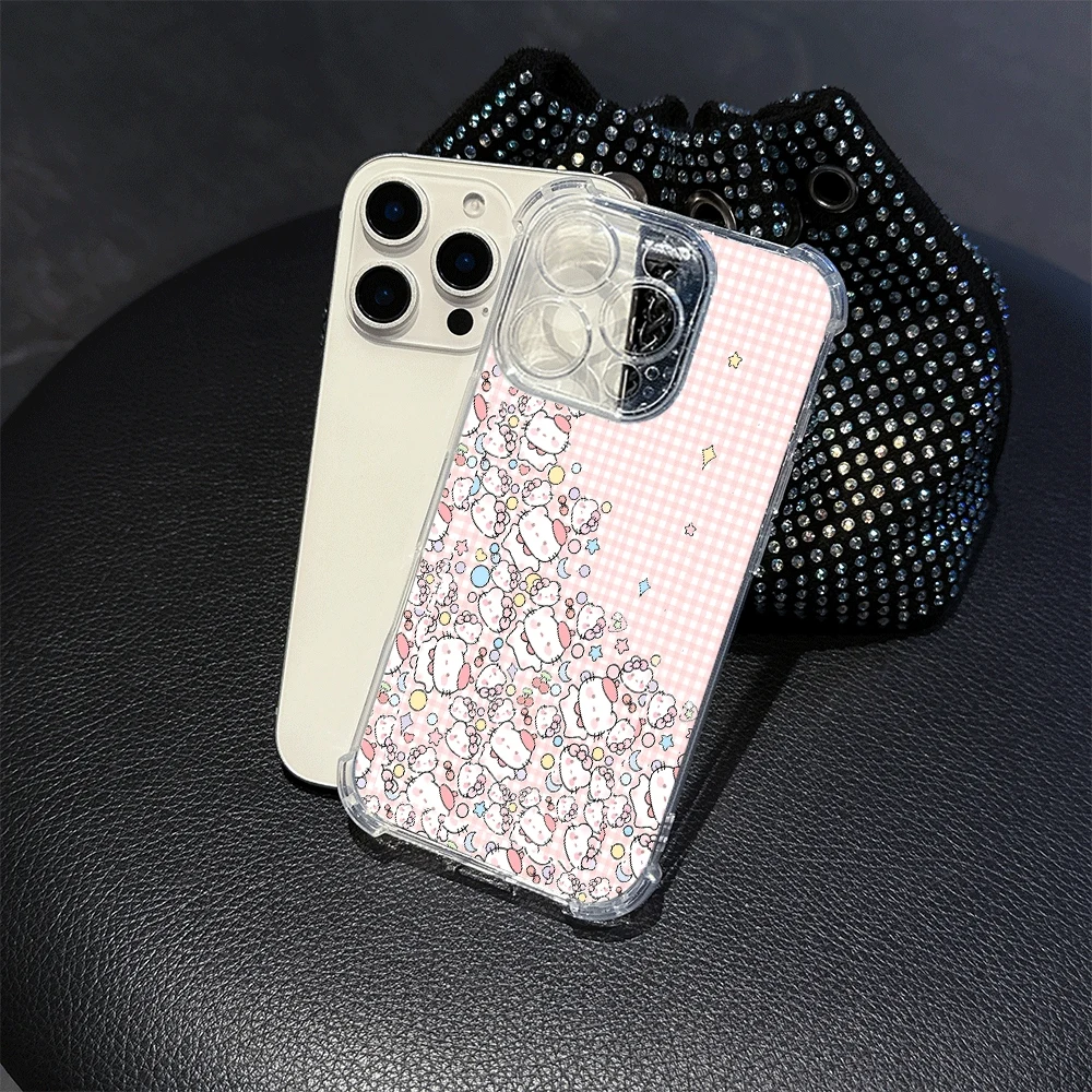 Sanrio funda de teléfono suave para IPhone 14 IPhone 16/15/14/13/12/11/x/xs/xs Max fundas de teléfono móvil para mujer Sanrio KT accesorio de moda