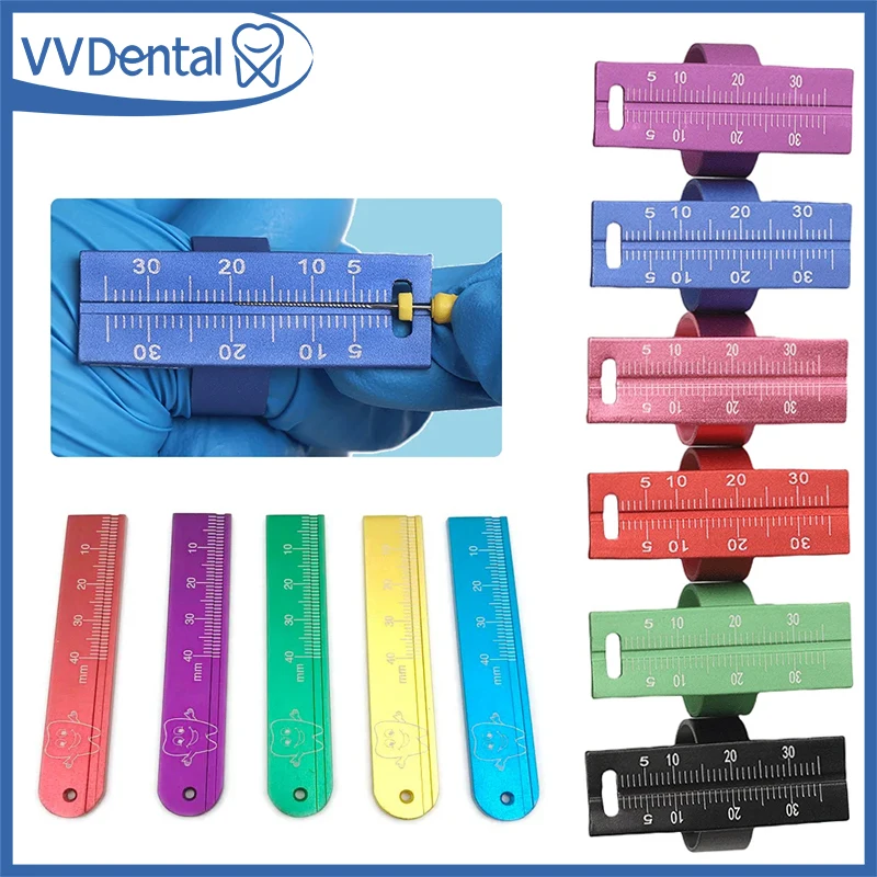

VVDental 1PC Dental Rulers Aluminium Dentist Endo Finger Ruler Measure Scale Endodontic Dental Measuring Endo Ruler