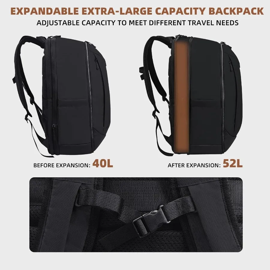حقيبة ظهر مفرغة لضغط ختم السفر: حقيبة مكنسة كهربائية مع مضخة هواء - تحمل نظام حزمة قابل للتوسيع لأجهزة الكمبيوتر المحمول والمشي لمسافات طويلة #6